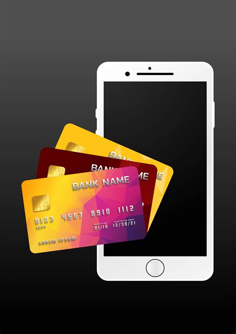 You can select the relevant credit card from the account summary screen. Mobile payment concept, Smartphone with processing of mobile payments from credit card. Vector ...