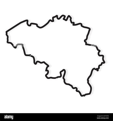 Black Outline Of Belgium Map Vector Illustration Stock Vector Image