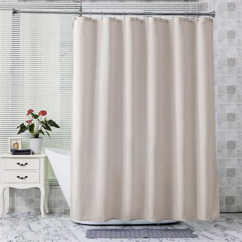Amazer Extra Long Fabric Shower Curtain Liner Khaki