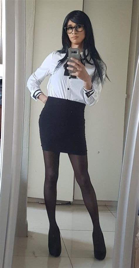 Crossdresser In Office Clothes Gender Fluid Outfits Dress And Heels