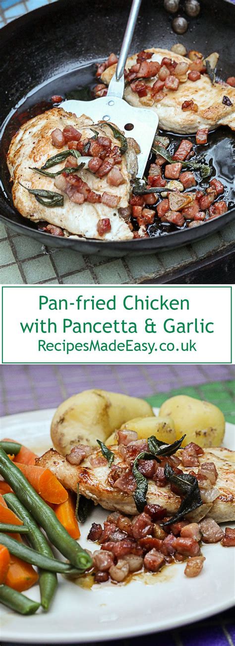 Loosely cover chicken with wax paper; Pan-fried Chicken with Pancetta and garlic | Recipe | Healthy chicken recipes, Panchetta recipes ...