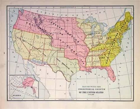 Map Showing The Territorial Growth Of The United States 1176 1886 By