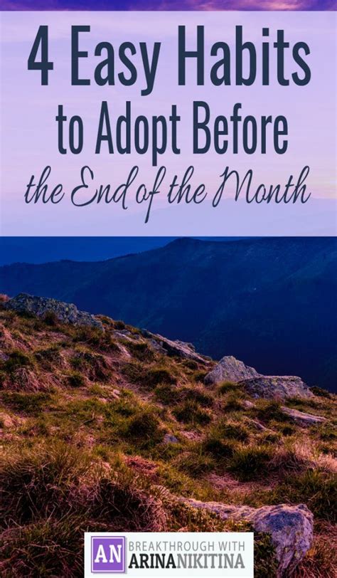 4 Easy Habits to Adopt Before the End of the Month | Habits, Habits of ...