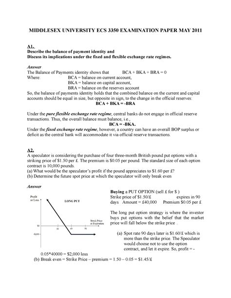 Economics Exam Mid Term Middlesex University Ecs 3350 Examination