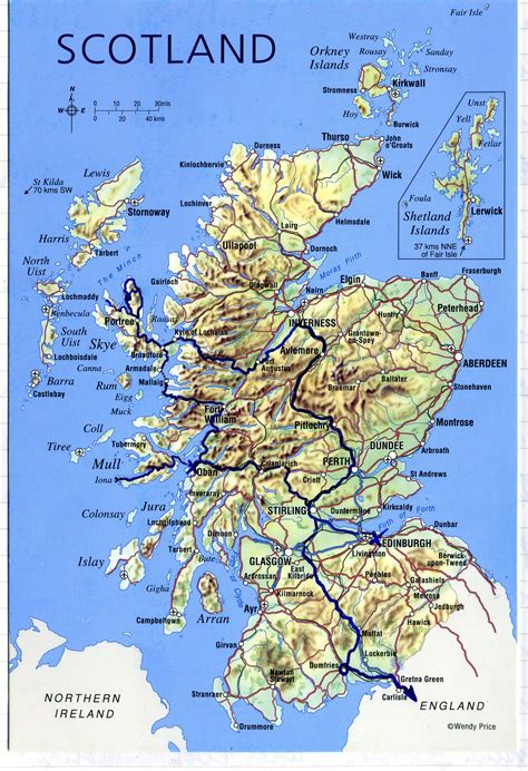 Die folgende karte zeigt euch die wichtigsten schottland sehenswürdigkeiten auf einen blick Karte Schottland