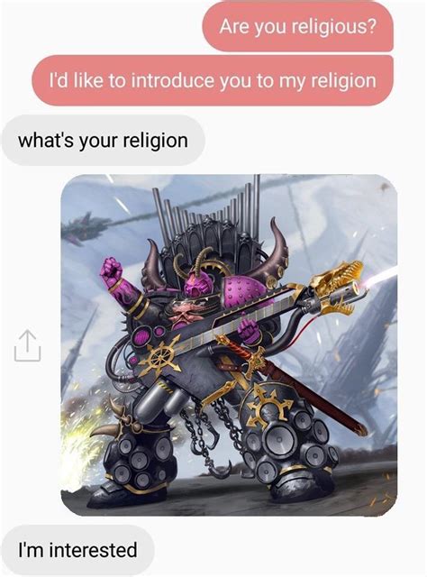 Slaanesh Beckons Whats Your Religion Know Your Meme