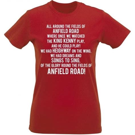 The Fields Of Anfield Road Liverpool Womens Slim Fit T Shirt Womens
