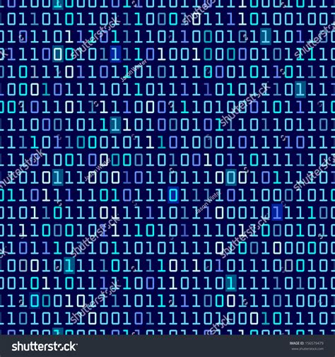 Blue Binary Computer Code Repeating Vector Background Illustration - 156579479 : Shutterstock