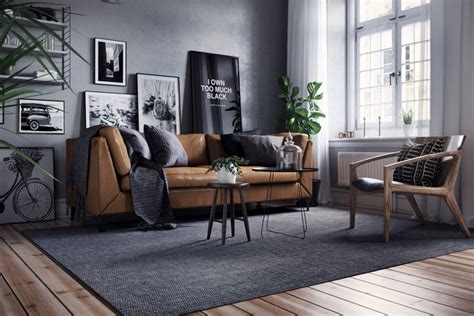 Grey Black And Brown Living Room Interior Design Ideas