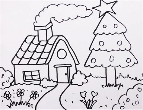 Casas De Navidad Para Colorear Decoradas En Imágenes