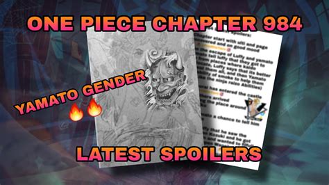 One Piece Chapter 984 Spoilers Yamato Gender Revealed Luffy Speaks
