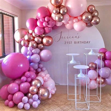 126pcs Hot Pink Balloon Garland Arch Kit Baby Pink Purple Etsy