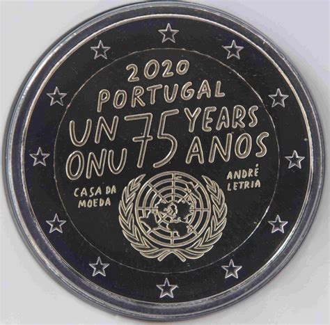 Portugal 2 Euro Coin 75 Years United Nations 2020 Coincard Euro