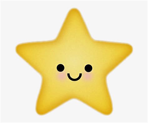 Little Cute Star Yellow Sticker Smiley Transparent Png 658x604