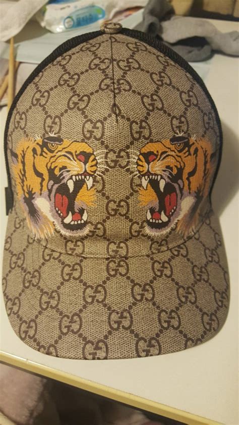Gucci Tiger Print Gg Supreme Baseball Hat Grailed