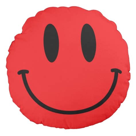 Red Smiley Face Round Throw Pillow Zazzle Clipart Best Clipart Best