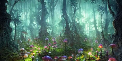 Enchanted Magical Fantasy Forest Twisting Trees Stable Diffusion