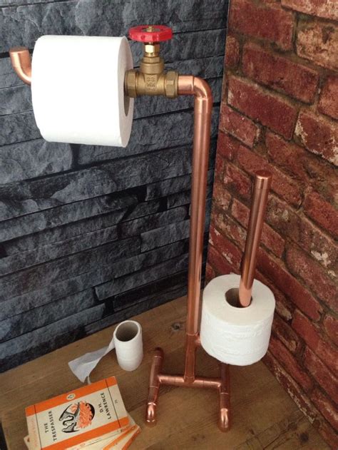 Grab your supplies of pipe fittings as well as mounting screws and wall anchors. Industrial Toilet Roll Holder | Toilet Roll Stand | Copper ...