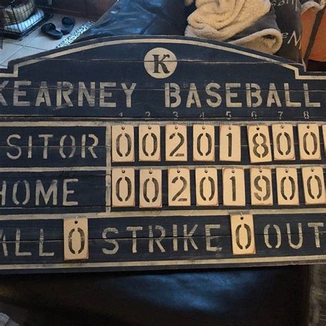 Custom Arched Rustic Baseball Vintage Sports Scoreboard Etsy Wood
