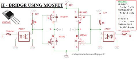 How To Make Simple H Bridge From Mosfet One By Zero Electronics