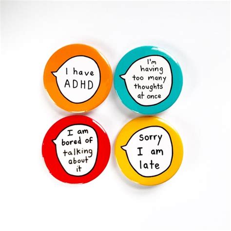 Adhd Kit Set Of Pin Badge Buttons Etsy