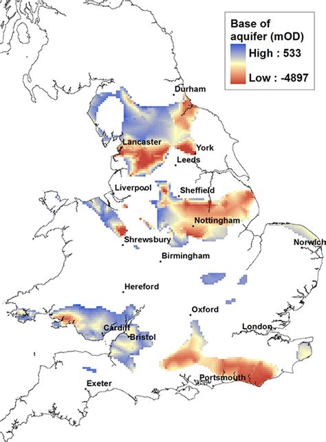 Principal Aquifers In England And Wales Aquifer Shale And Clay Maps