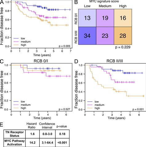 Elevated Myc Signaling Is Associated With Poor Outcome A Overall