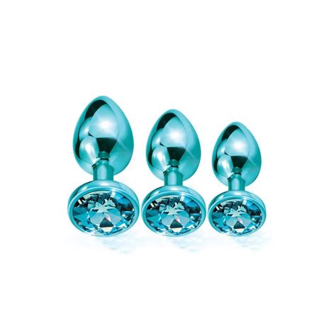 nixie trainerâ set blue metallic zestaw korków analnych z kryształem niebieski ️ sensu sklep