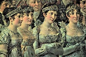 Napoleon's Coronation, his Sisters left to right - Caroline, Elisa ...