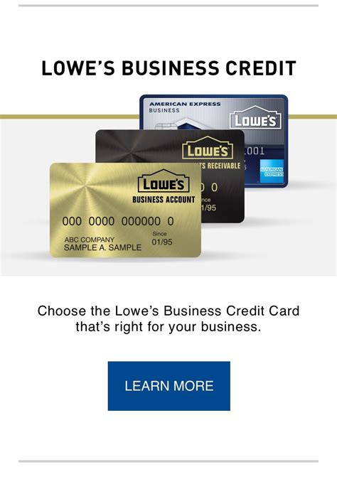 Lowe's advantage card, and lowe's project card: LOWE'S BUSINESS CREDIT. Chooses rdWAdewthe Lowe's Business ...