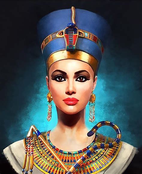 Nefertiti The Beautiful Queen Egyptian Art Hand Painted Oil Paintings On Canvas Egyptian Decor