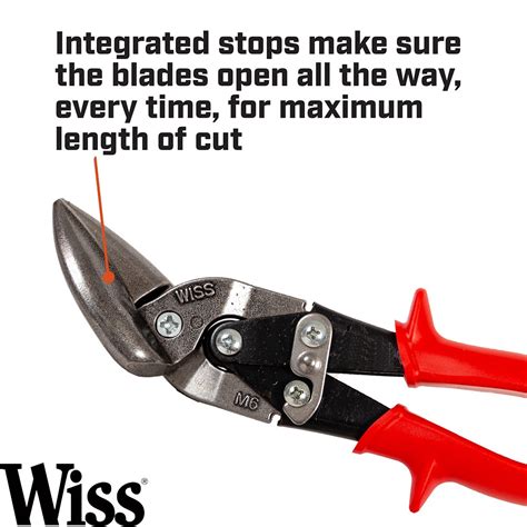 Wiss Offset Tin Snips Left Cut Compound Action Metalmaster Collier