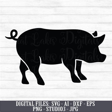 Pig Instant Digital Download Svg Ai Dxf Eps Png Etsy