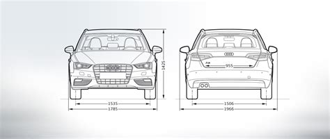Vista Frontal Y Trasera Dimensiones Del Audi A3 Sportback Audi A3