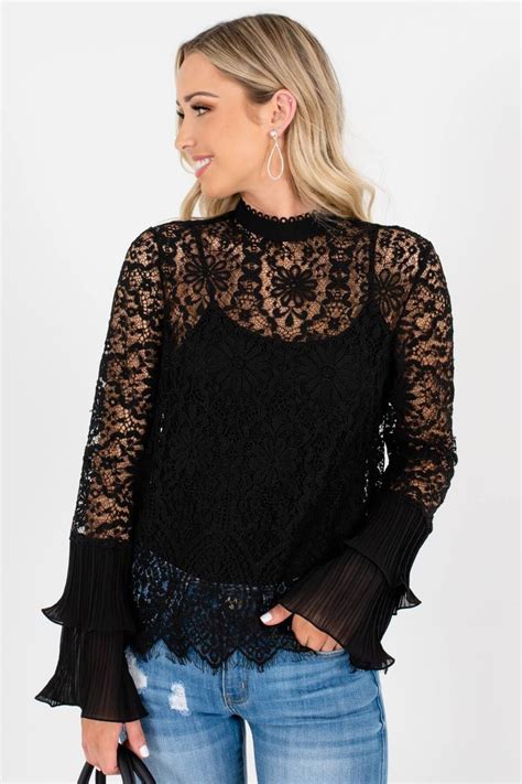 All Dressed Up Black Lace Top Black Lace Top Outfit Lace Top Outfits