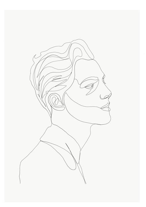 Emma Ryan Single Line Drawing Mans Face Profile Face Line Drawing