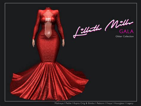Second Life Marketplace Lm Gala Glitter Red Sparkling Mermaid