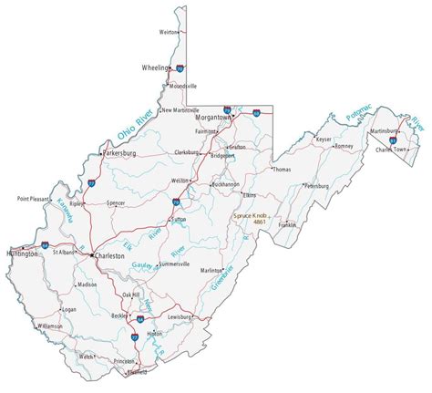 Map Of West Virginia Cities And Roads Gis Geography