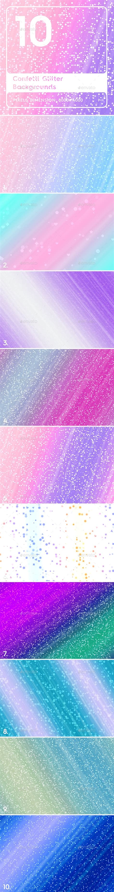 10 Confetti Glitter Backgrounds By Texturesstore Graphicriver