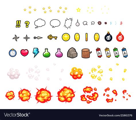 Miscellaneous Items Game Sprites Royalty Free Vector Image