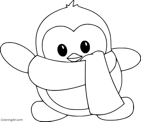 Printable Cute Penguin Coloring Pages