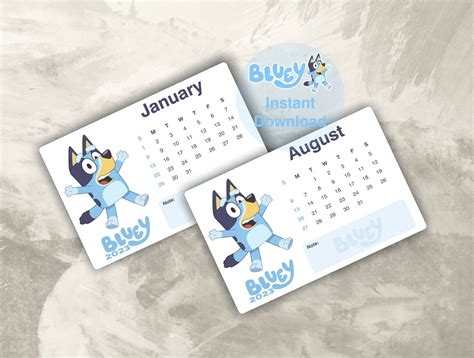 Bluey Calendar Digital Calendar Bluey 2023 Wall Calendar Pdf Etsy Sweden