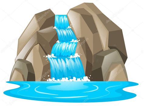 Waterfall From The Mountain Stock Vector Image By ©brgfx 127188794
