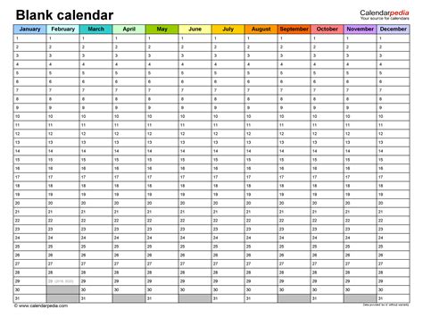 Year Calendar Free Printable Calendar Printables Free Templates Blank