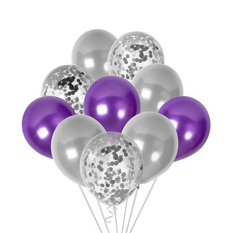 Purple And Silver Balloons Silver Confetti Balloons Silver Wedding