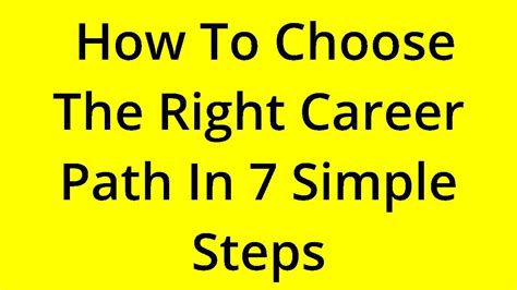Solved How To Choose The Right Career Path In 7 Simple Steps Youtube