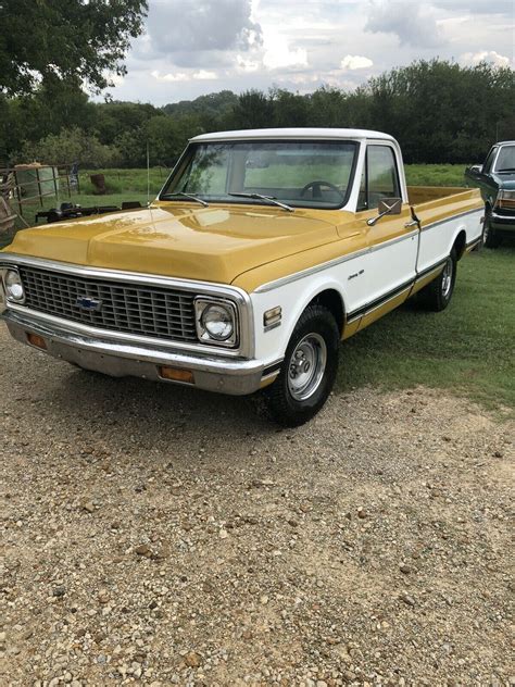 1972 Chevrolet C10k10 Pickup Yellow Fwd Manual For Sale Chevrolet