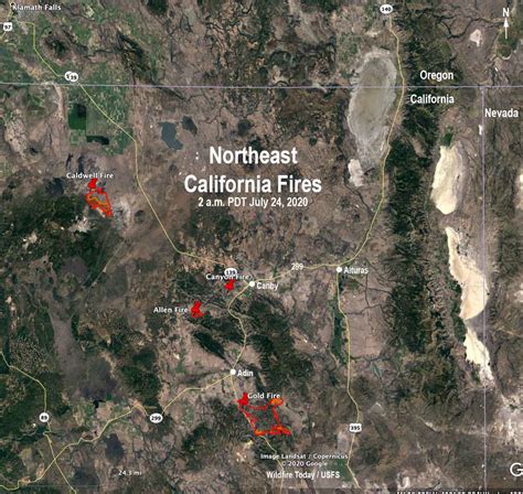 Northern California Fires Update Map Topographic Map Of Usa With States