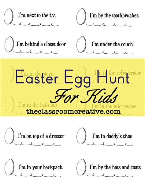 Easter Egg Scavenger Hunt Clues For Adults Easter Scavenger Hunt With