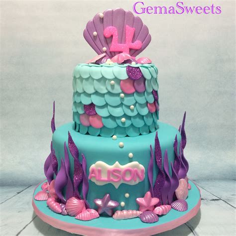 Under The Sea Mermaid Cake By Gema Sweets Mermaid Birthday Cakes Mermaid Cakes Little